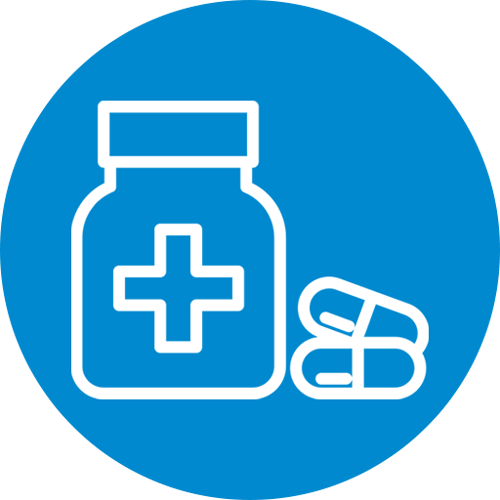 Mediation bottle and capsule icon