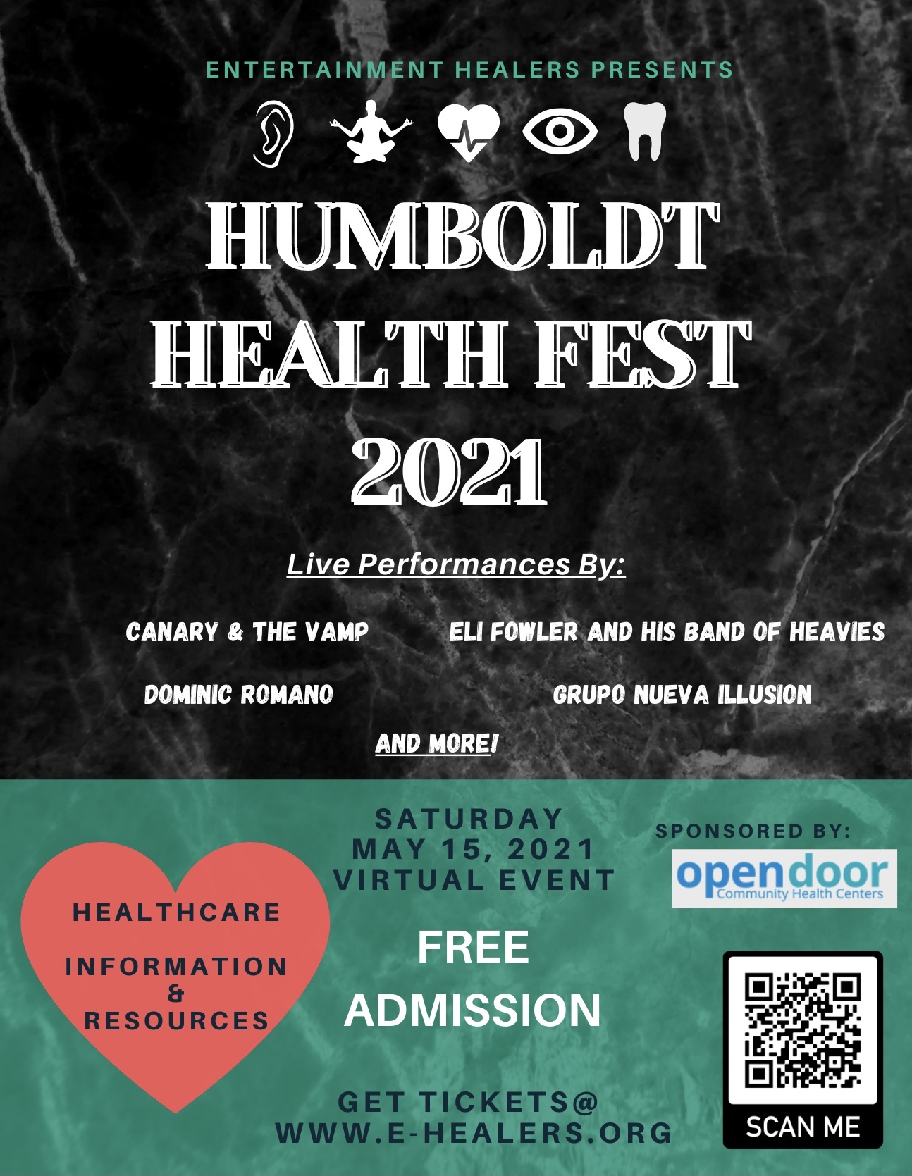 Flyer for Humboldt Health Fest, May 15, 2021